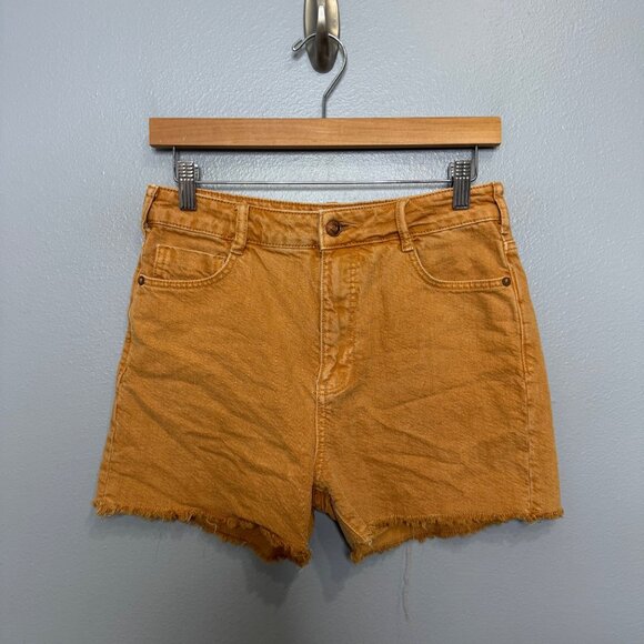 PILCRO ANTHROPOLOGIE high rise denim shorts in caramel size 26 - Picture 2 of 8